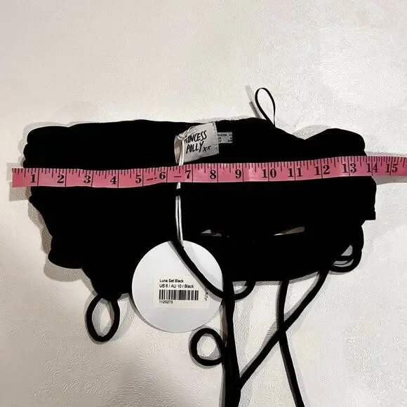 Princess Polly Black Cutout Halter Crop Top Size 6 Y2K Party Clubwear Luna set - Picture 4 of 6